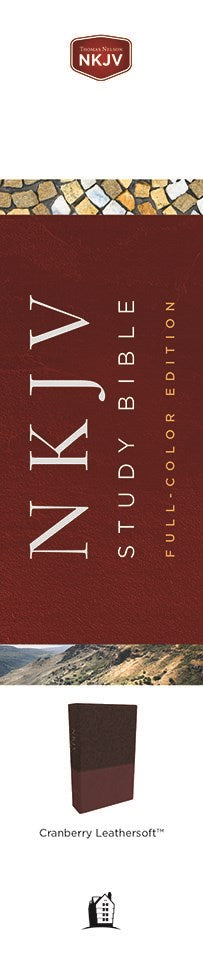 NKJV Study Bible, Leathersoft, Red, Full-Color, Thumb Indexed, Comfort Print