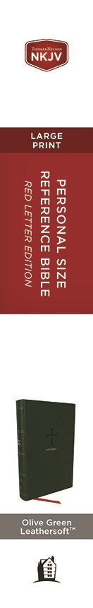 NKJV, End-of-Verse Reference Bible, Personal Size Large Print, Leathersoft, Green, Red Letter, Comfort Print