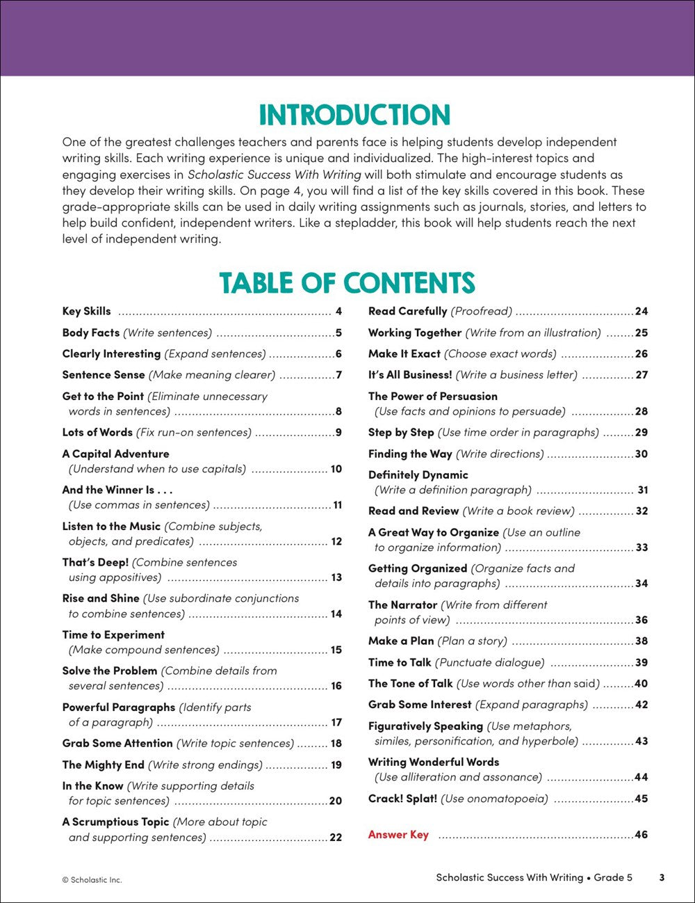 Scholastic Success with Writing Grade 5 Workbook