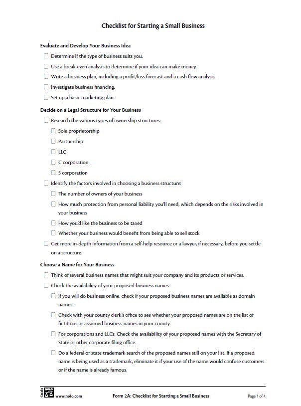 Legal Forms for Starting & Running a Small Business