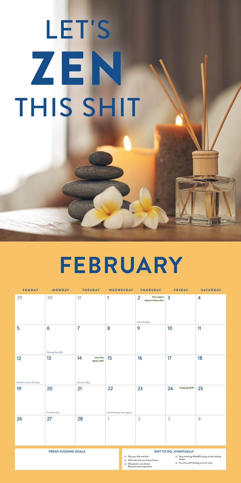 2023 Chill the F*ck Out Wall Calendar