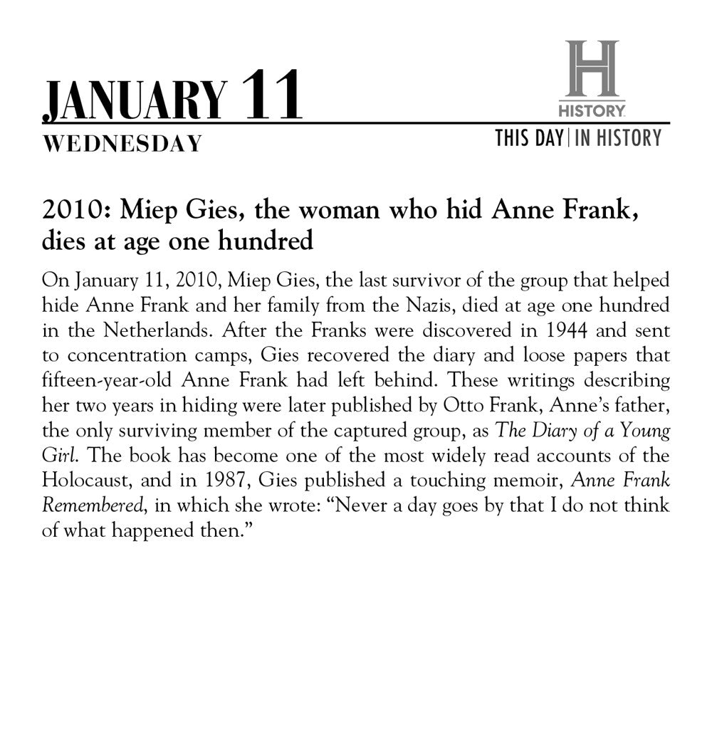 2023 History Channel This Day in History Boxed Calendar