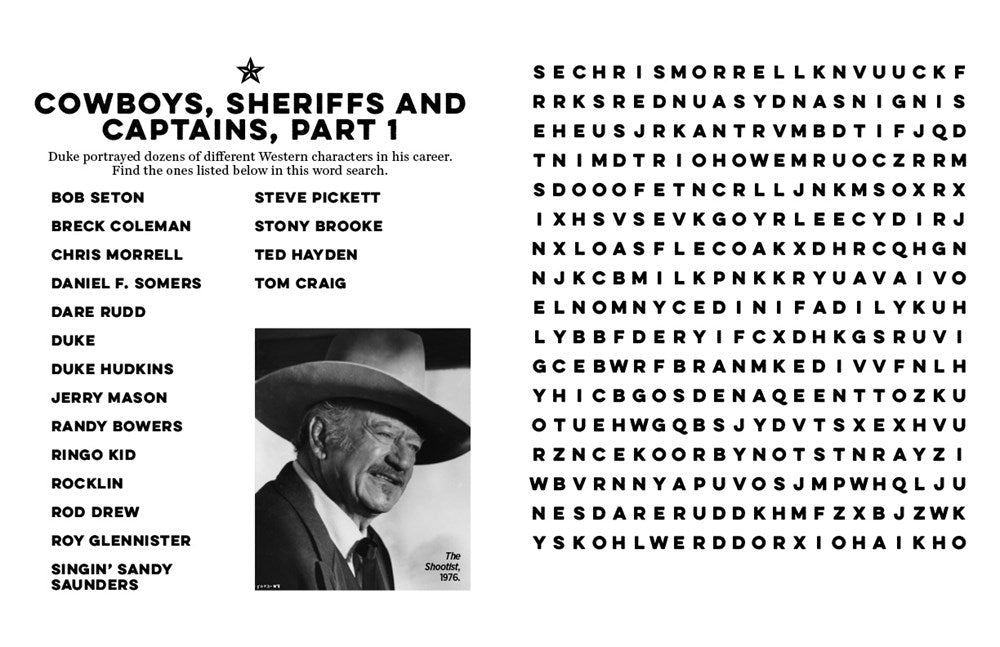 The John Wayne Word Search Book - The Westerns Large Print Edition