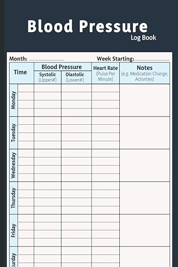 Blood Pressure Log Book: Simple Daily Blood Pressure Log | Record & Monitor Blood Pressure at Home | 110 Pages (6" x 9" Inches)