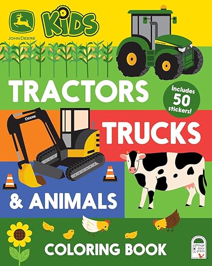John Deere Kids Coloring Book for Little Farm and Tractor Lovers; Includes Perforated Pages and Bonus Sticker Sheet