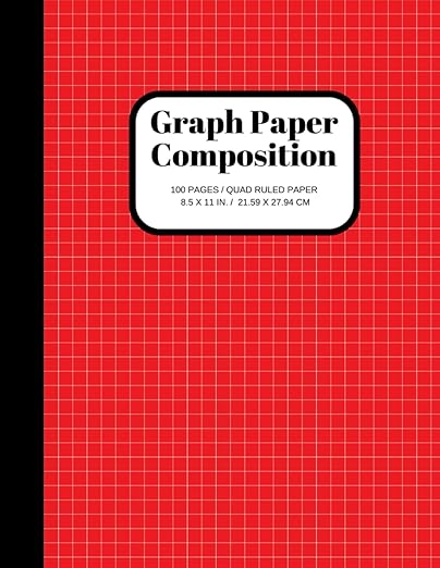 Graph Paper Composition Notebook: Grid Paper Notebook, Quad Ruled, 100 Sheets (Large, 8.5 x 11) (Graph Paper Notebooks)