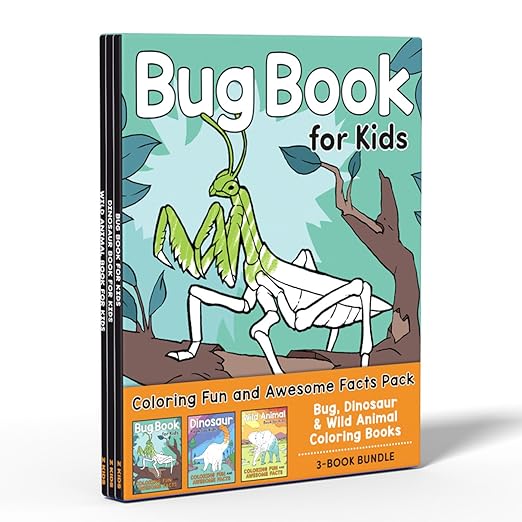 Coloring Book Box Set: 3 Books for Coloring Fun and Awesome Facts about Dinosaurs,Bugs,and Wild Animals(Perfect Gift for Kids Ages 3-7) (A Did You Know? Coloring Book)