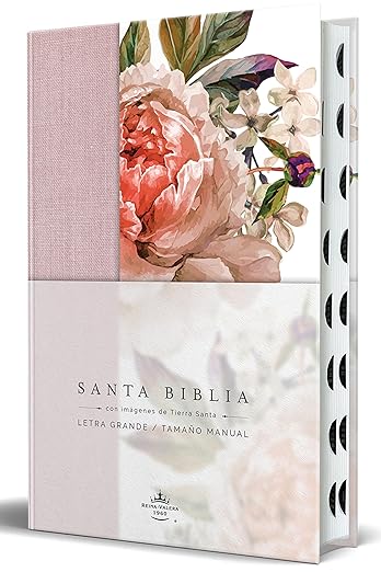 Biblia Reina Valera 1960 letra grande. Tela rosada con flores, manual con índice / Spanish Bible RVR 1960, Large Print, Pink Floral Cloth with Index (Spanish Edition)