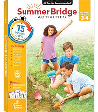 Summer Bridge Activities 3rd to 4th Grade Workbook, Activity Book With Math, Reading Comprehension, Science, Fitness, Social Studies, Writing Practice, and Flash Cards (Volume 5)