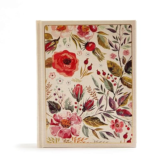 CSB Notetaking Bible, Floral Cloth Over Board, Black Letter, Wide Margins, Journaling Space, Single-Column, Reading Plan, Easy-to-Read Bible Serif Type