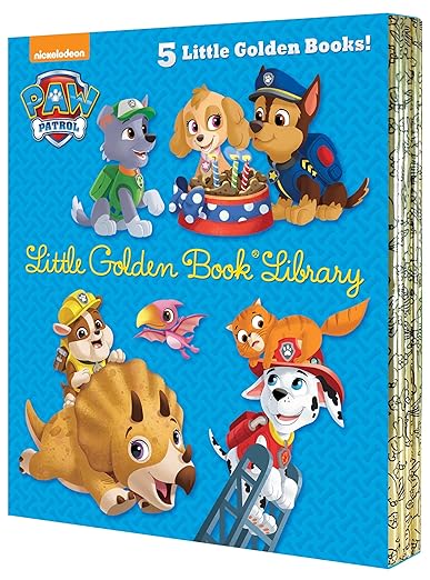 PAW Patrol Little Golden Book Library (PAW Patrol): Itty-Bitty Kitty Rescue; Puppy Birthday!; Pirate Pups; All-Star Pups!; Jurassic Bark!