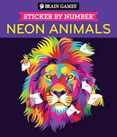 Brain Games - Sticker by Number: Neon Animals (28 Images to Sticker)