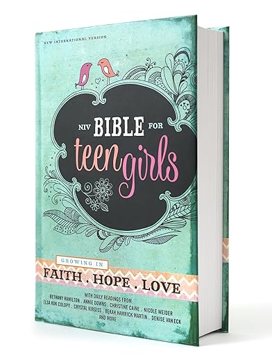 NIV, Bible for Teen Girls, Hardcover: Growing in Faith, Hope, and Love - The Perfect Christian Faith Gift for Your Teenage Girl, Age 13-18