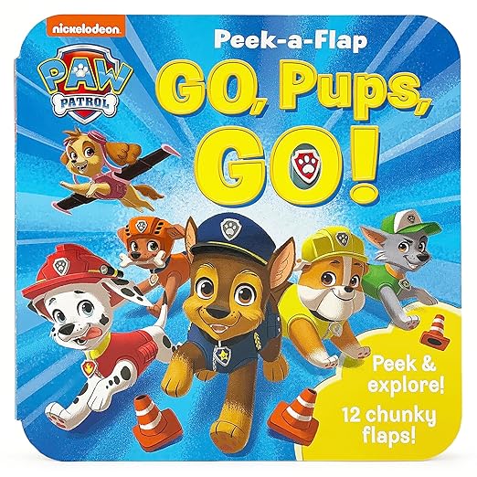 Peek-a-Flap Paw Patrol Go, Pups, Go! A Children's Lift-a-Flap Board Book for Little Paw Patrol Lovers; Chase and Friends Interactive Adventure
