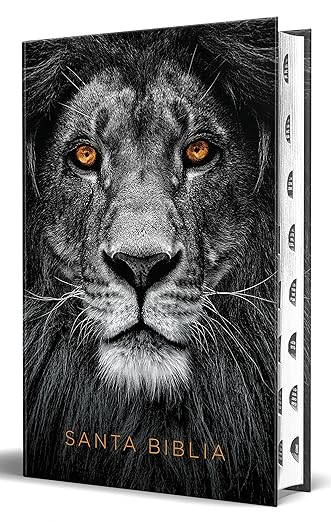 Biblia RVR 1960 letra grande tamaño manual, tapa dura León de Juda con índice / Spanish Bible RVR 1960 Handy Size Large Print Hardcover Lion of Judah with In (Spanish Edition)