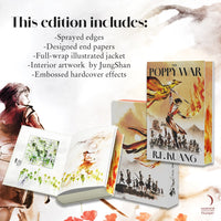The Poppy War Collector's Edition: A Deluxe Illustrated Epic Fantasy of War, Magic, and Mythology in a High-Conflict World from Bestselling Author R. F. Kuang, Featuring Beautiful Sprayed Edges