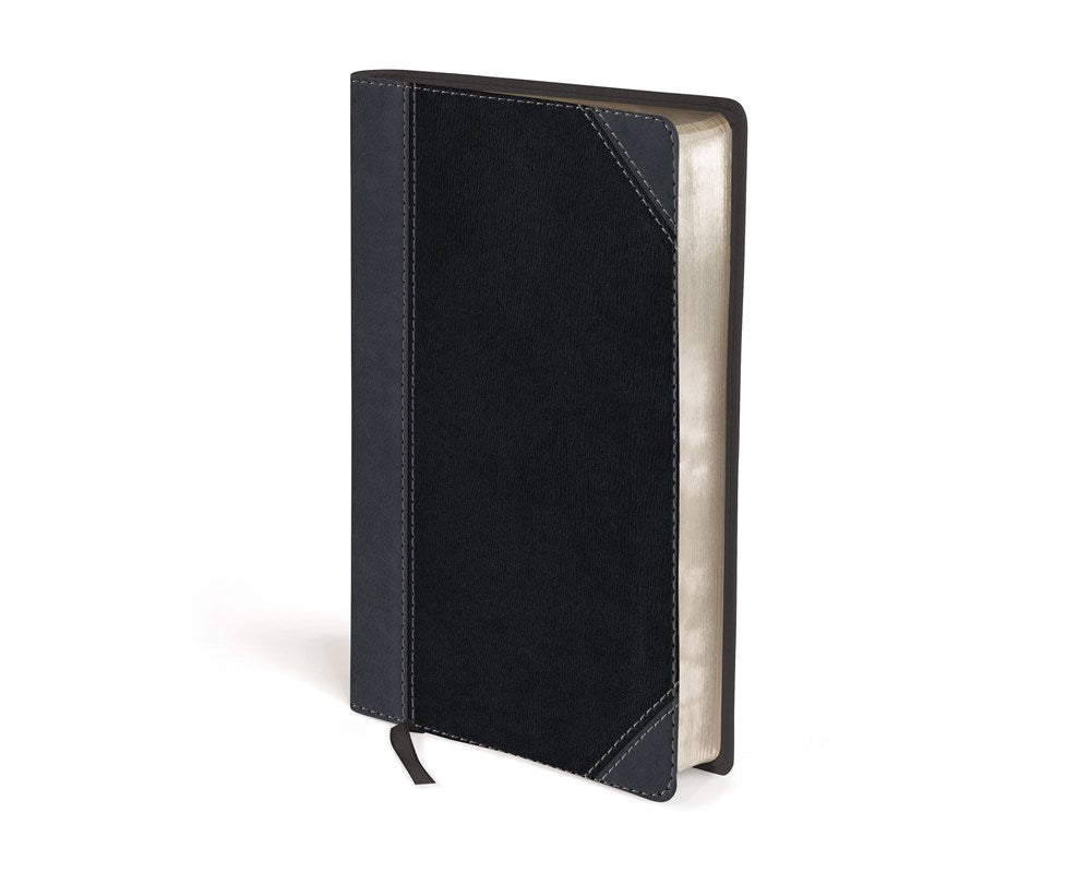 NIV, Thinline Bible, Large Print, Leathersoft, Black/Gray, Red Letter, Comfort Print