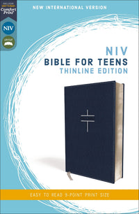 NIV, Bible for Teens, Thinline Edition, Leathersoft, Blue, Red Letter, Comfort Print