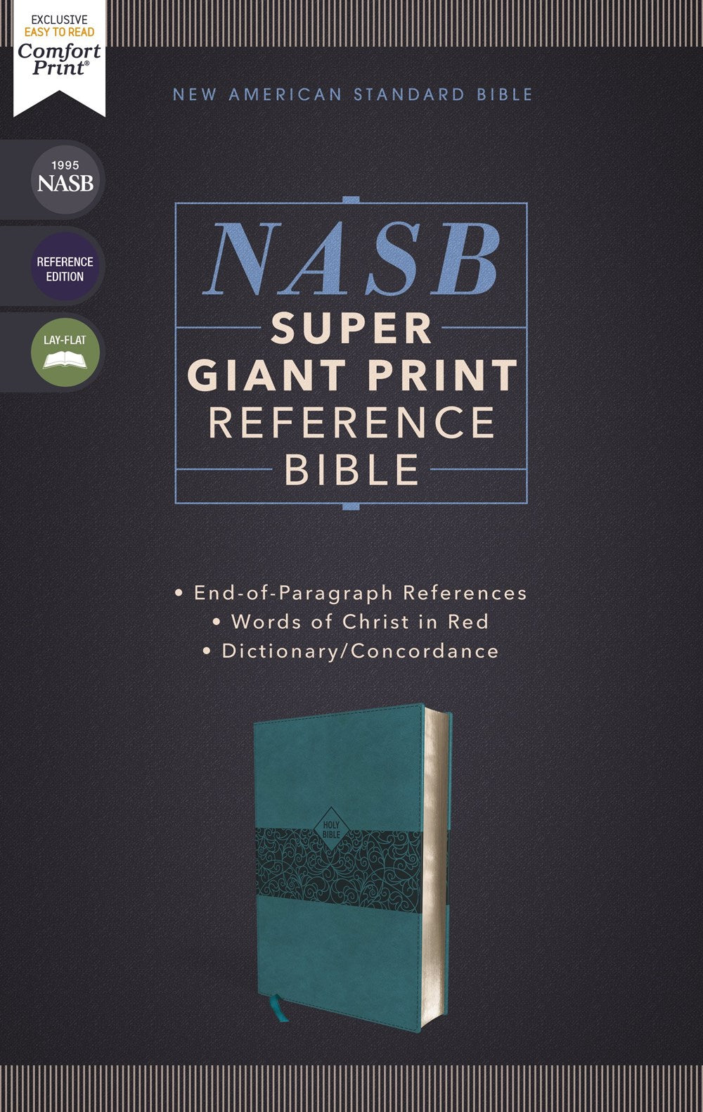 NASB, Super Giant Print Reference Bible, Leathersoft, Teal, Red Letter, 1995 Text, Comfort Print