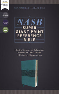 NASB, Super Giant Print Reference Bible, Leathersoft, Teal, Red Letter, 1995 Text, Comfort Print