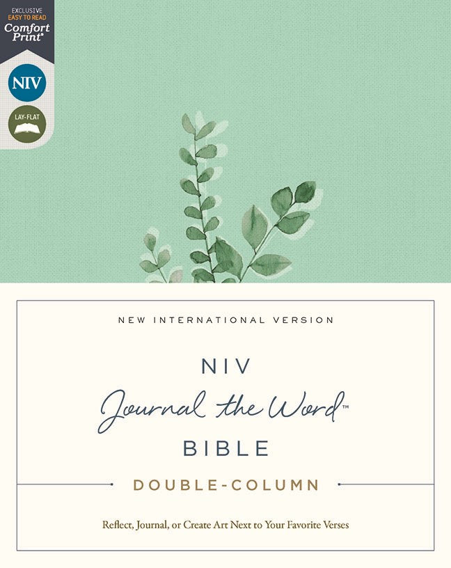 NIV, Journal the Word Bible (Perfect for Note-Taking), Double-Column, Cloth over Board, Teal, Red Letter, Comfort Print