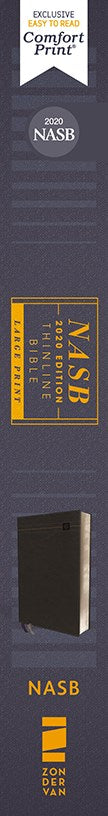 NASB, Thinline Bible, Large Print, Leathersoft, Black, Red Letter, 2020 Text, Thumb Indexed, Comfort Print