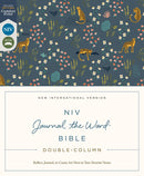 NIV, Journal the Word Bible (Perfect for Note-Taking), Double-Column, Cloth over Board, Navy Floral, Red Letter, Comfort Print: Reflect, Take Notes, or Create Art Next to Your Favorite Verses