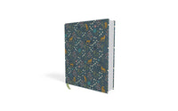 NIV, Journal the Word Bible (Perfect for Note-Taking), Double-Column, Cloth over Board, Navy Floral, Red Letter, Comfort Print: Reflect, Take Notes, or Create Art Next to Your Favorite Verses