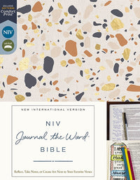 NIV, Journal the Word Bible (Perfect for Note-Taking), Cloth over Board, Cream, Red Letter, Comfort Print: Reflect, Take Notes, or Create Art Next to Your Favorite Verses