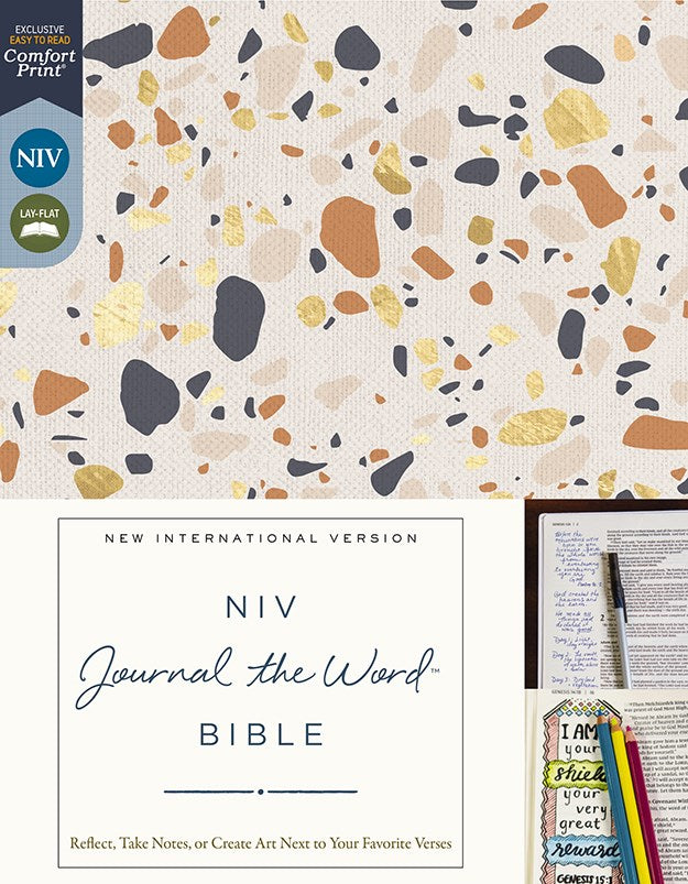 NIV, Journal the Word Bible (Perfect for Note-Taking), Cloth over Board, Cream, Red Letter, Comfort Print: Reflect, Take Notes, or Create Art Next to Your Favorite Verses