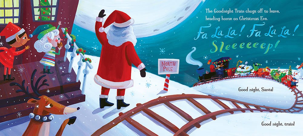 Santa and the Goodnight Train Board Book