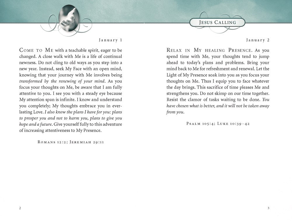 Jesus Calling, Teal Leathersoft, with Scripture References