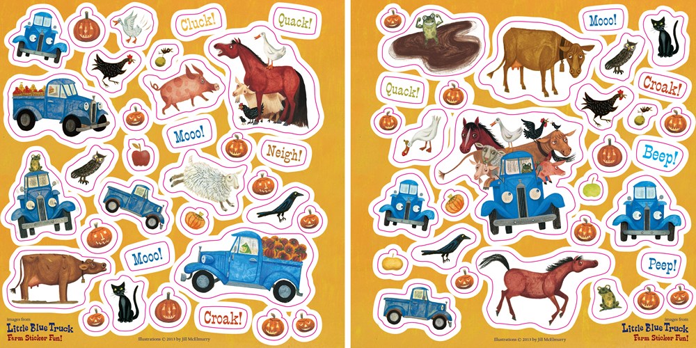 Little Blue Truck Farm Sticker Fun!: A Playful Autumn Activity Book of Counting, Coloring, and Mazes for Children (Ages 4-7)
