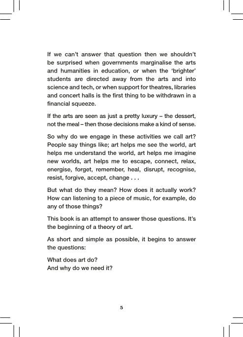 What Art Does: An Unfinished Theory