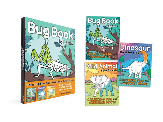 Coloring Book Box Set: 3 Books for Coloring Fun and Awesome Facts about Dinosaurs,Bugs,and Wild Animals(Perfect Gift for Kids Ages 3-7) (A Did You Know? Coloring Book)