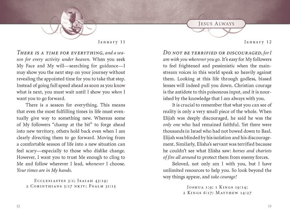 Jesus Always, Padded Hardcover, with Scripture References: Embracing Joy in His Presence (A 365-Day Devotional) - The Perfect Christian Christmas Gift