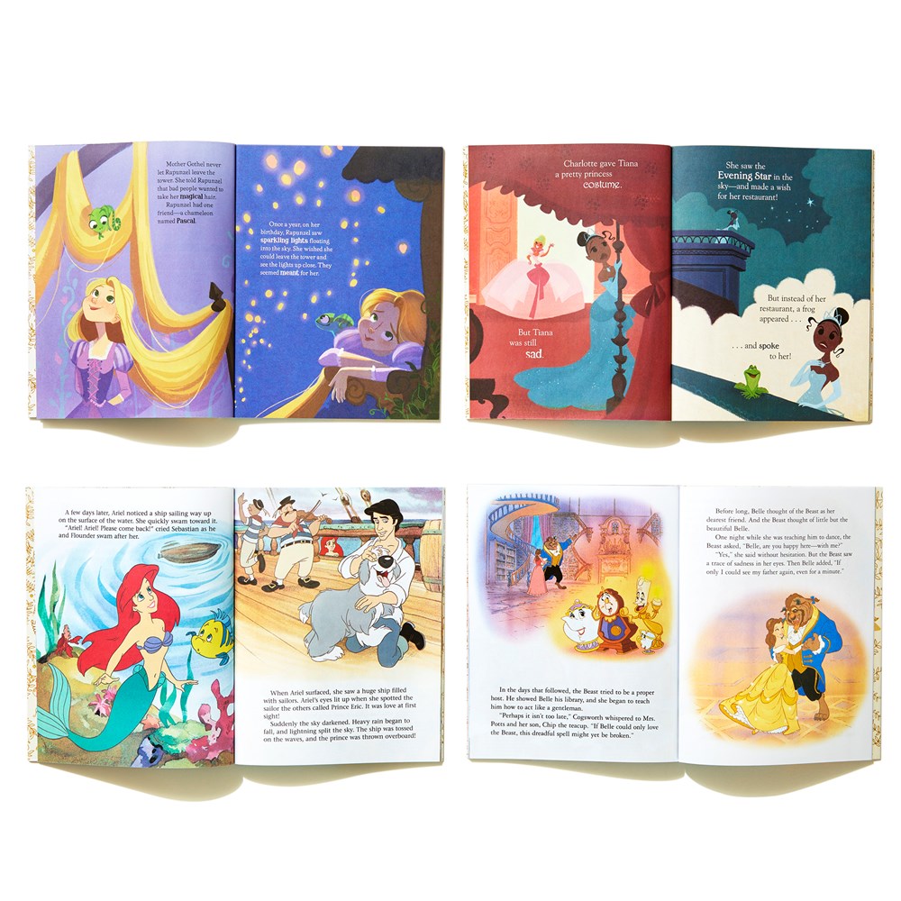 Disney Princess Little Golden Book Library -- 6 Little Golden Books: Tangled; Brave; The Princess and the Frog; The Little Mermaid; Beauty and the Beast; Cinderella
