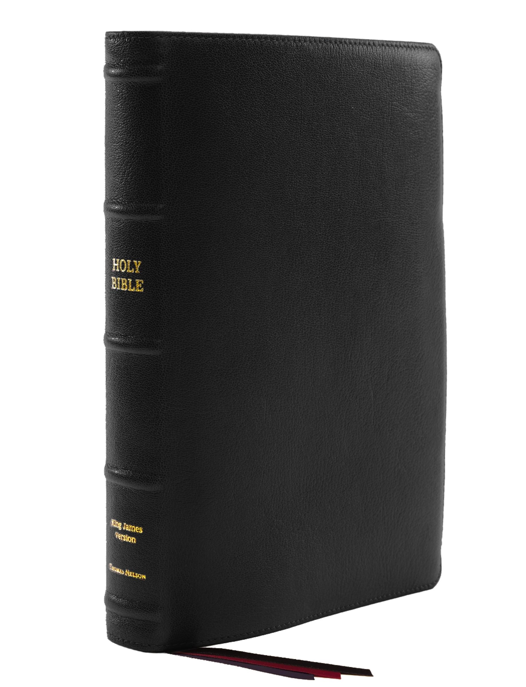 KJV Holy Bible, Giant Print Thinline Bible, Black Premier Goatskin Leather, Premier Collection, Red Letter, Comfort Print: King James Version : King James Version