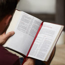 NKJV, Reference Bible, Classic Verse-by-Verse, Center-Column, Premium Goatskin Leather, Brown, Premier Collection, Red Letter, Comfort Print