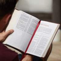 NKJV, Reference Bible, Classic Verse-by-Verse, Center-Column, Premium Goatskin Leather, Brown, Premier Collection, Red Letter, Comfort Print