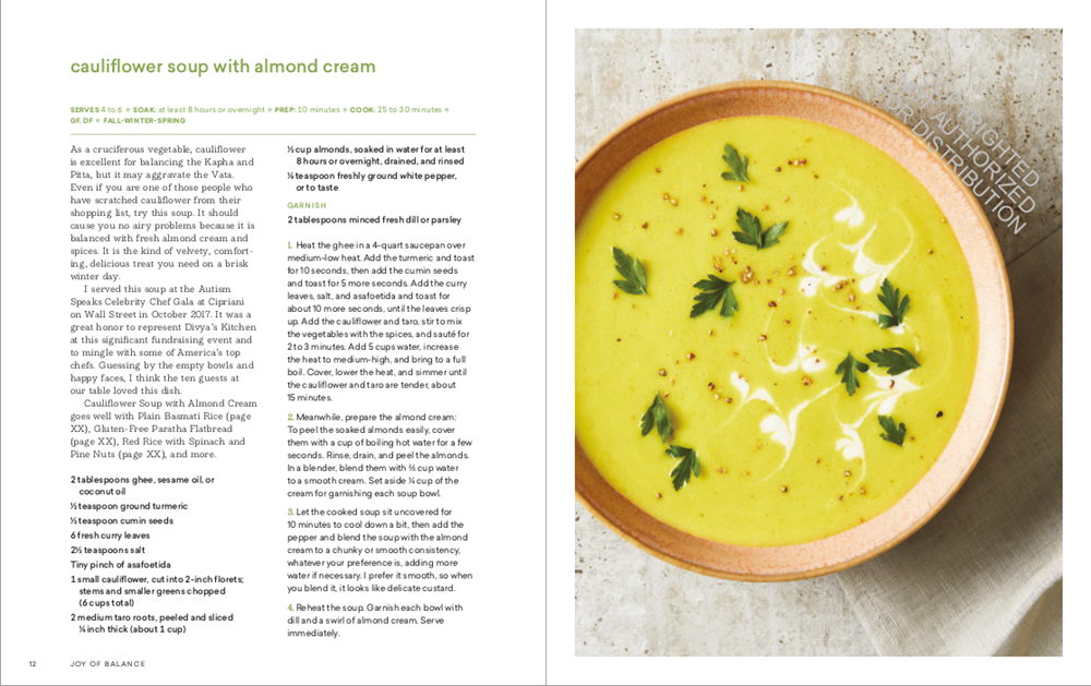 Joy of Balance - An Ayurvedic Guide to Cooking with Healing Ingredients