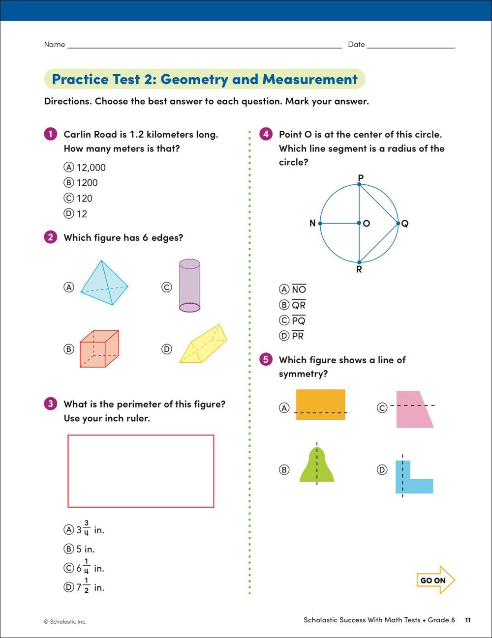 Scholastic Success with Math Tests Grade 6 Workbook