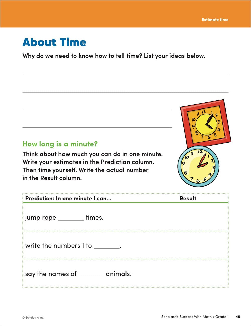Scholastic Success with Math Grade 1 Workbook