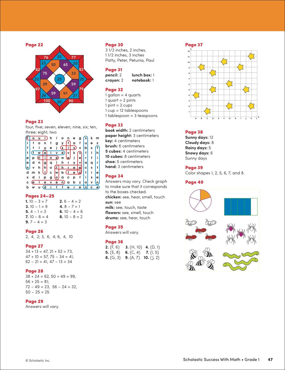 Scholastic Success with Math Grade 1 Workbook