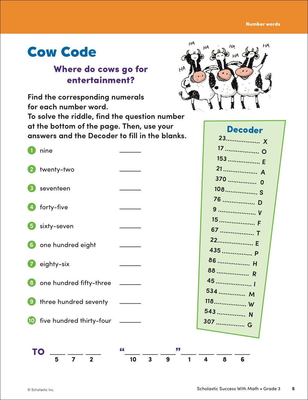 Scholastic Success with Math Grade 3 Workbook