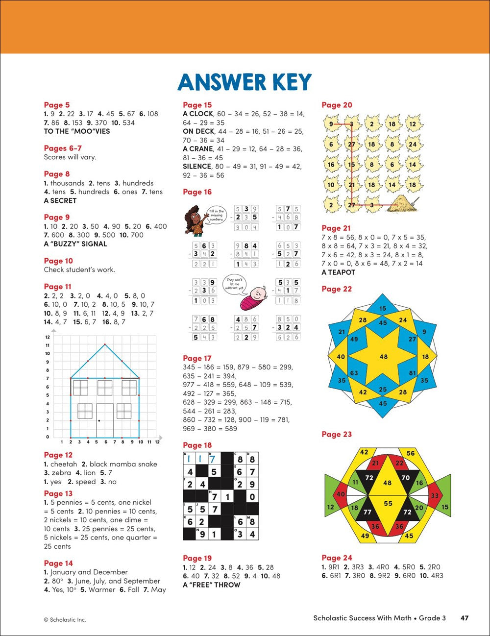 Scholastic Success with Math Grade 3 Workbook