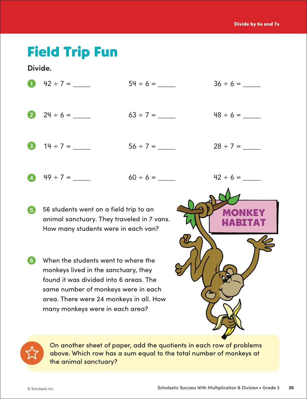 Scholastic Success with Multiplication & Division Grade 3 Workbook