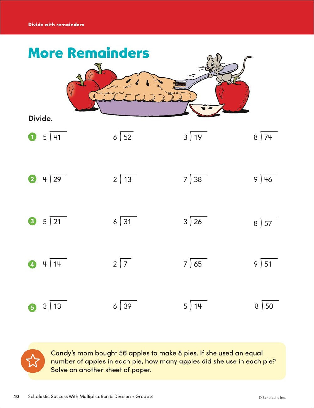 Scholastic Success with Multiplication & Division Grade 3 Workbook