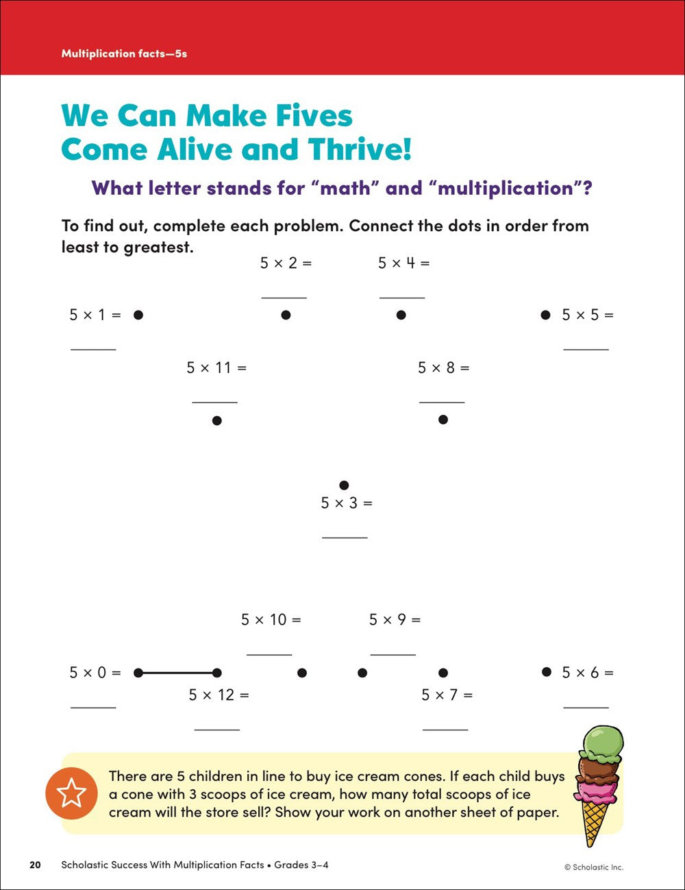 Scholastic Success with Multiplication Facts Grades 3-4 Workbook