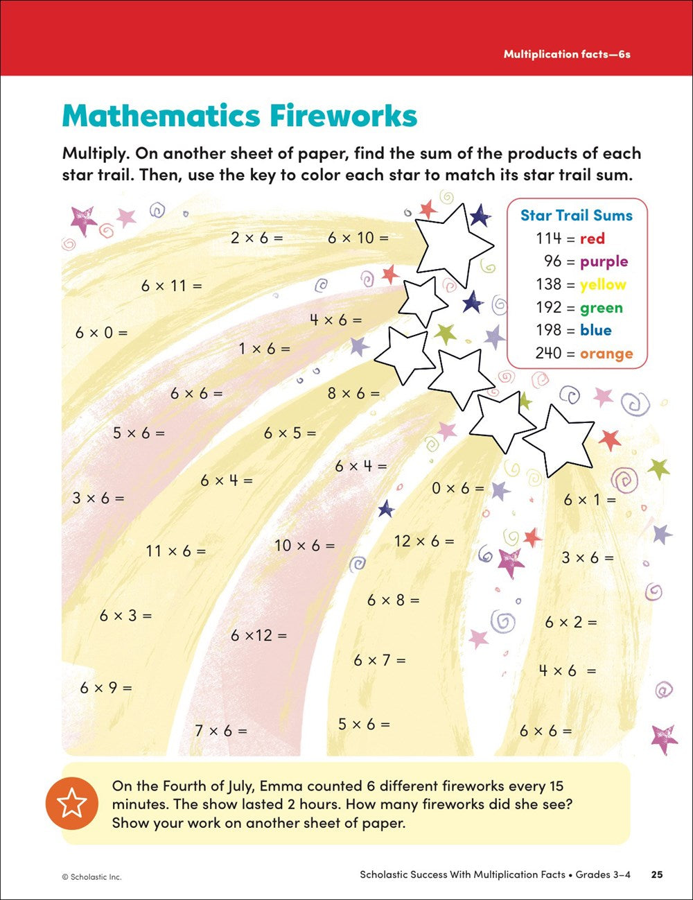 Scholastic Success with Multiplication Facts Grades 3-4 Workbook